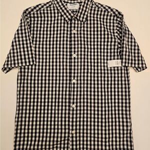 Old Navy Boys Black and White Plaid Shirt